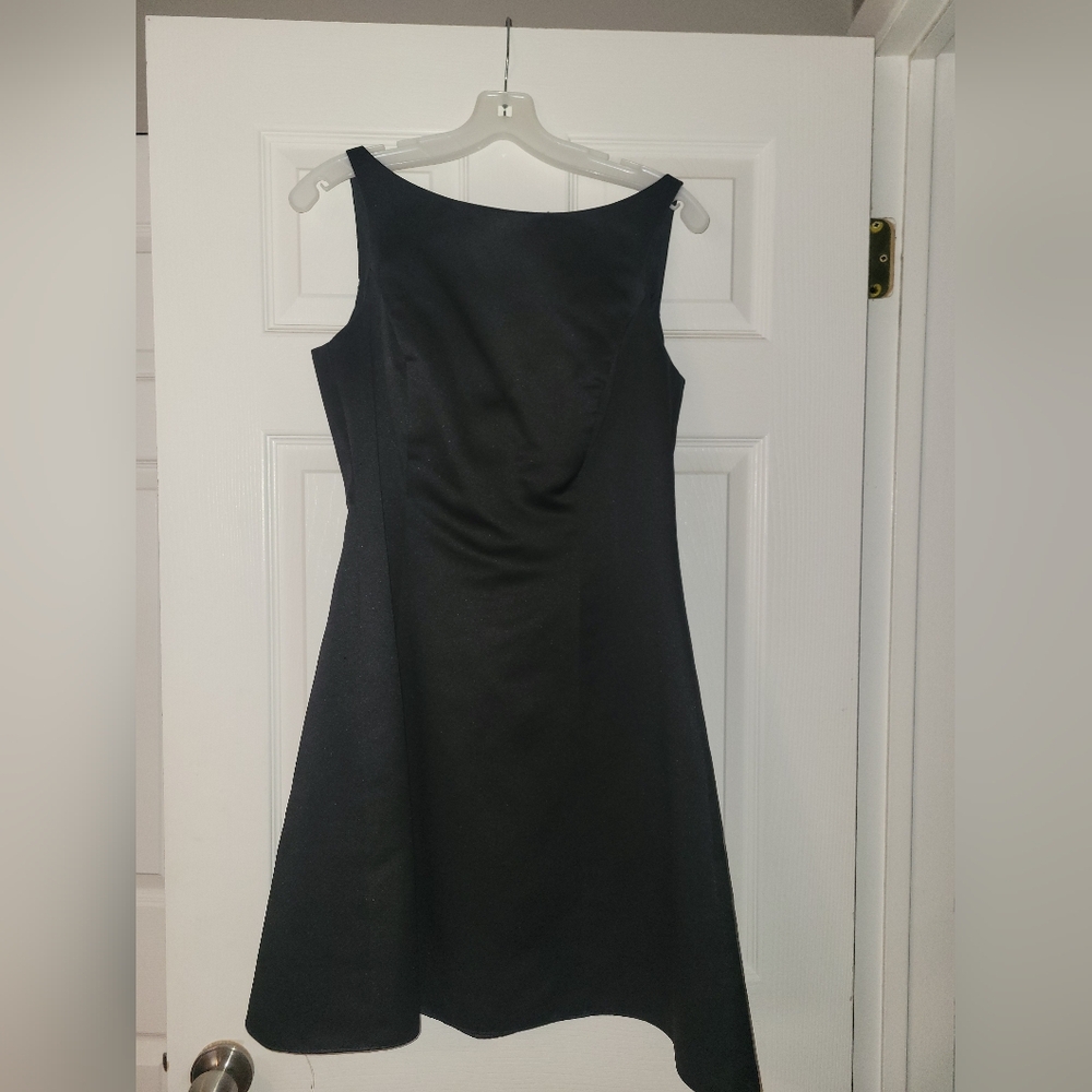 Black Satin Bridesmaid Dress | David's Bridal Sleeveless Dress